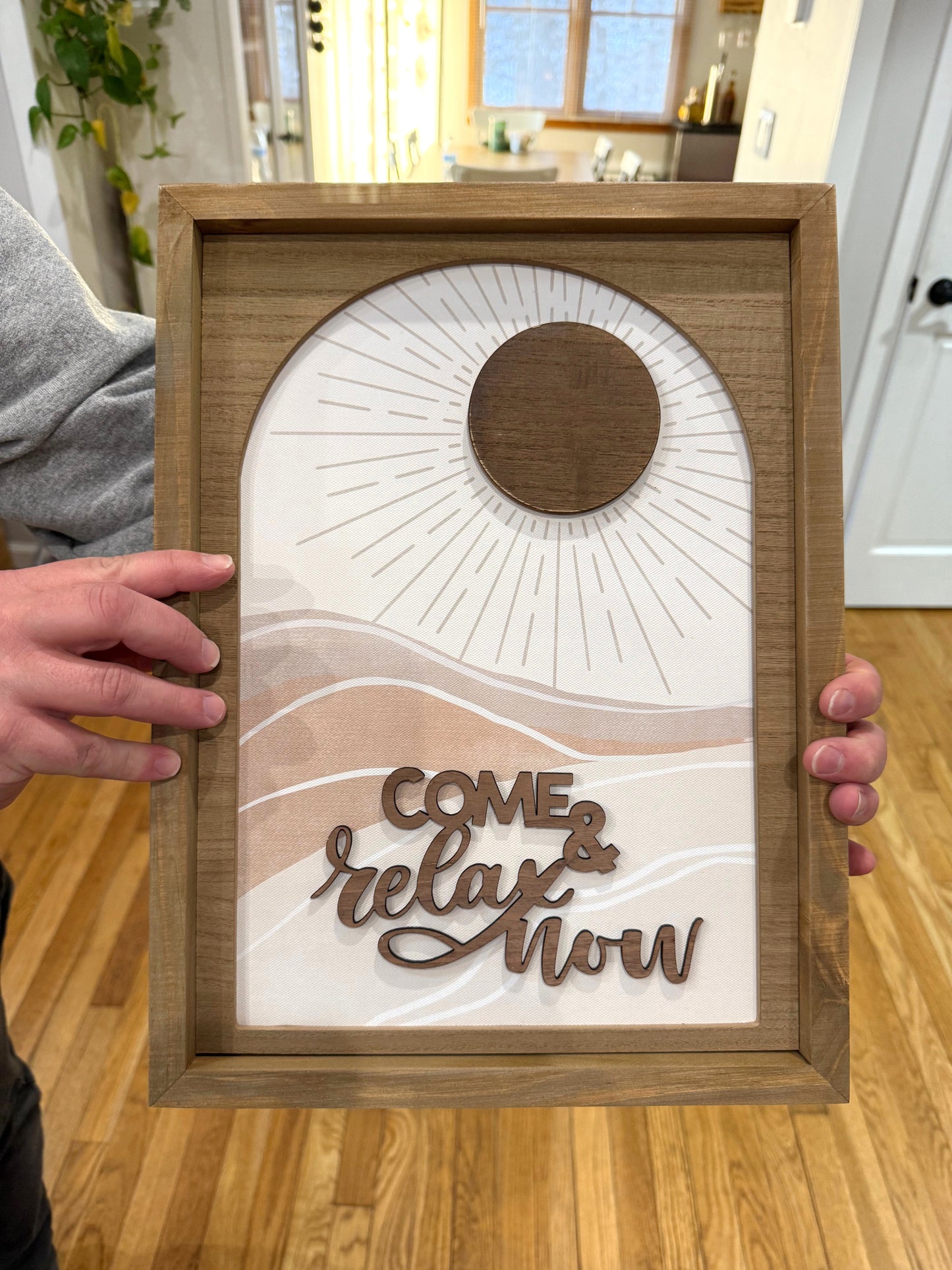 Come & Relax Now Canvas & Wood Framed Art