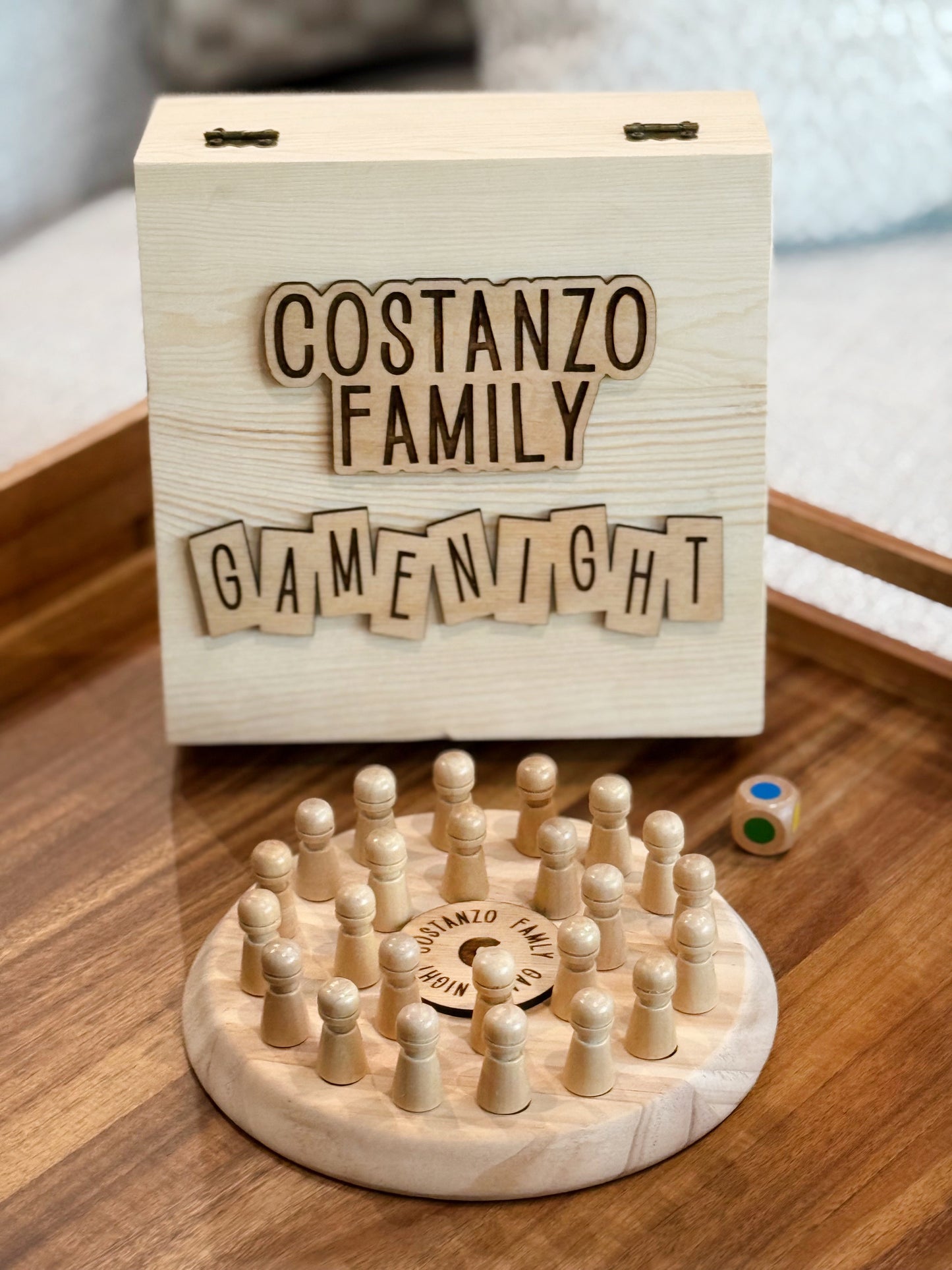 Custom Wood Memory Peg Game In Custom Wood Box