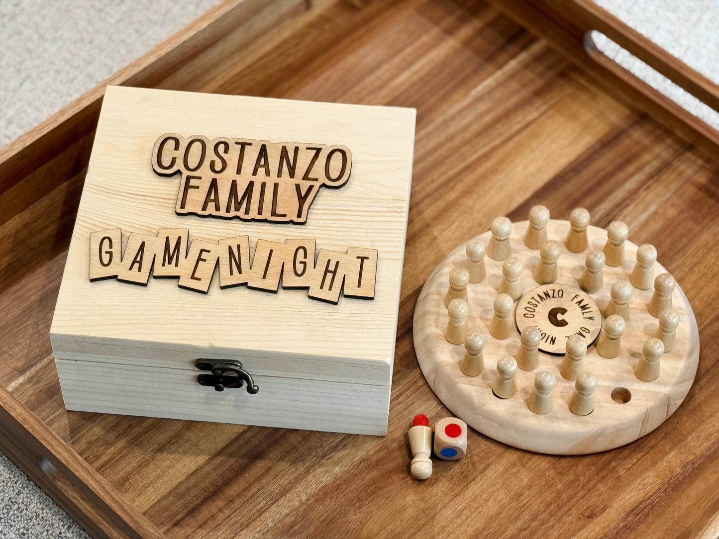 Custom Wood Memory Peg Game In Custom Wood Box