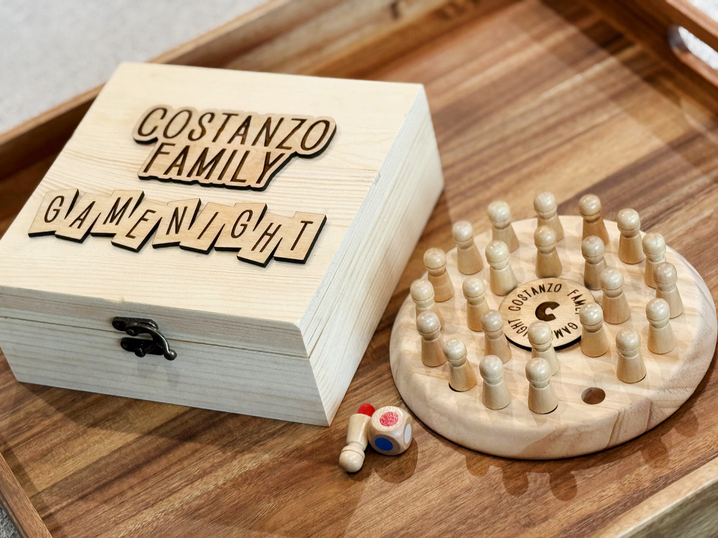 Custom Wood Memory Peg Game In Custom Wood Box
