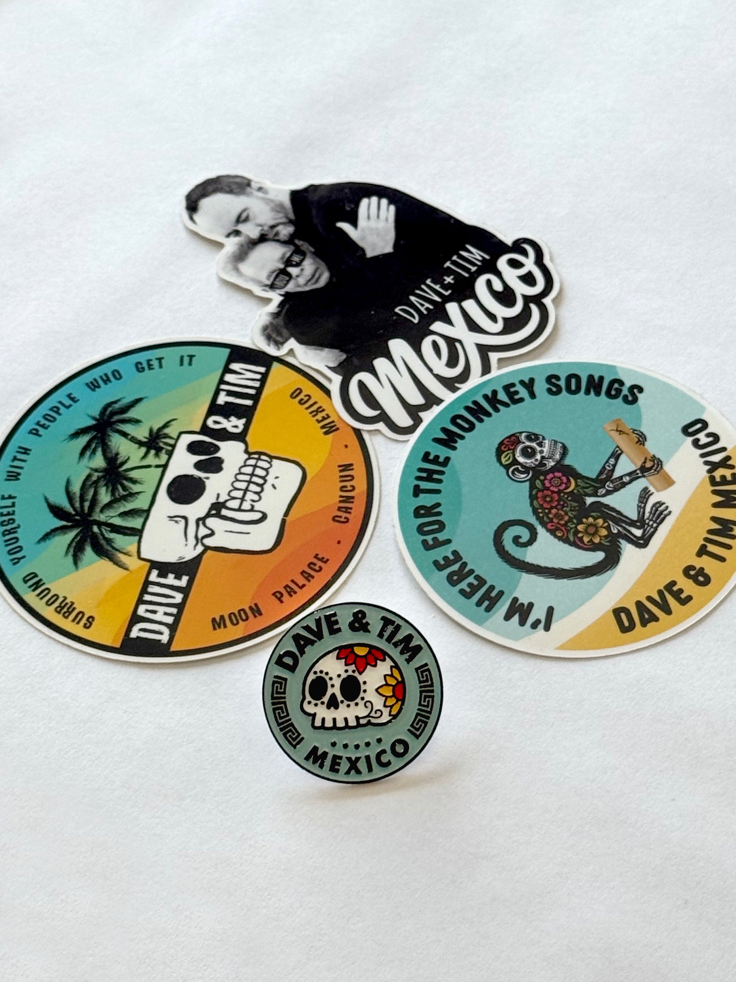 Dave & Tim Mexico Pin & Sticker Pack Combo
