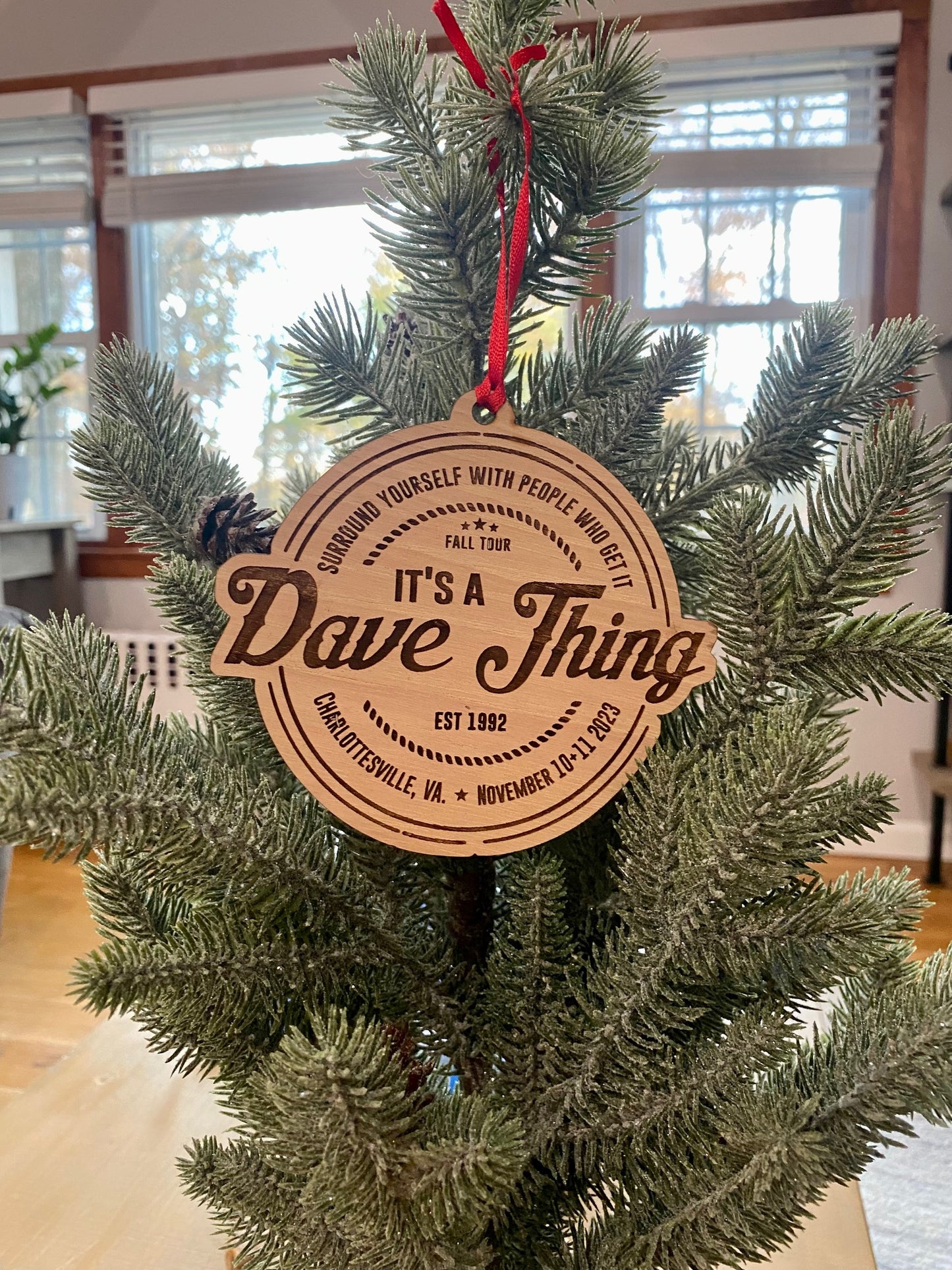 Charlottesville, VA Dave Thing 2023 Wood Ornament