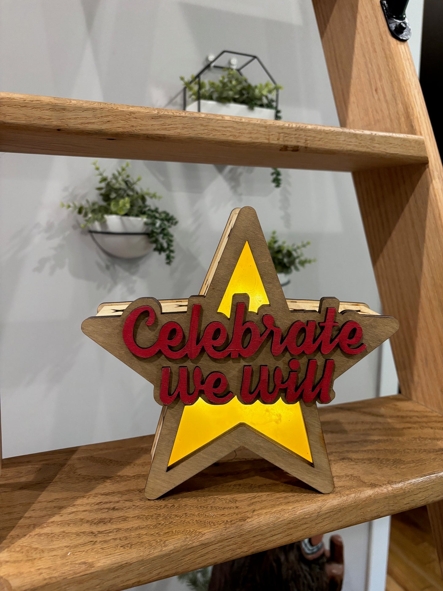 Celebrate We will Tree topper