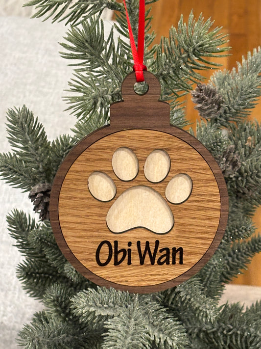 Personalized Dog Paw 2025 Ornament