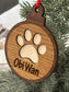 Personalized Dog Paw 2025 Ornament