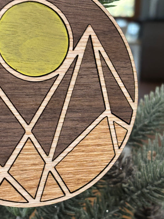 *SET Geometric Mountains Ornament (2)