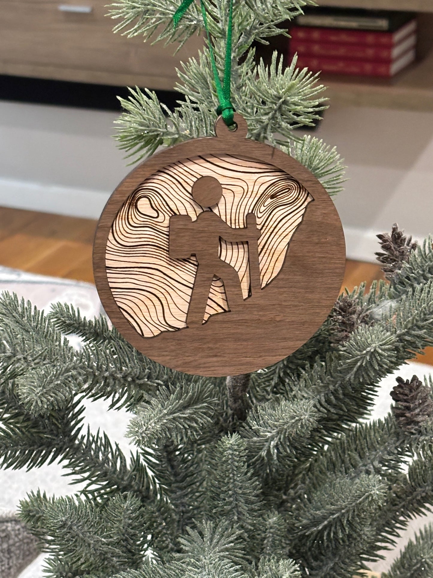 Hiking Topographical Ornament