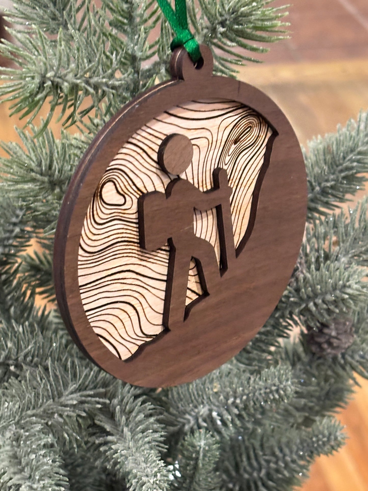 Hiking Topographical Ornament