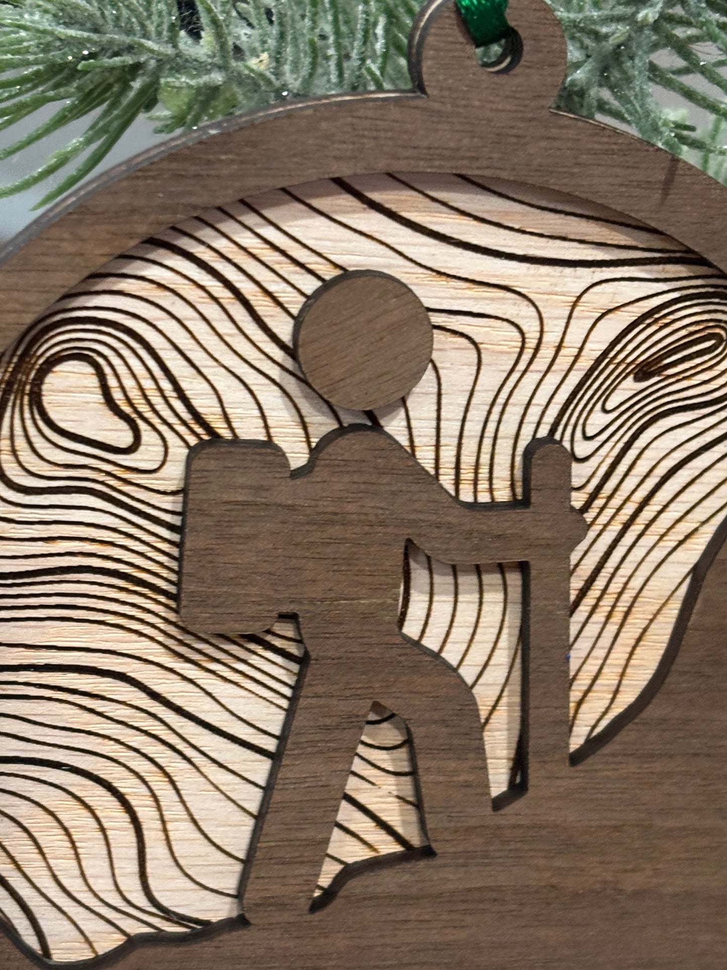 Hiking Topographical Ornament