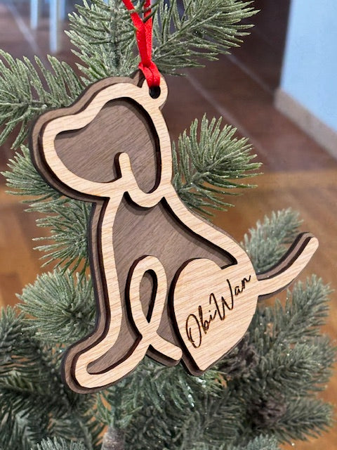 Personalized Dog Cut Ornament
