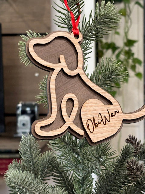 Personalized Dog Cut Ornament