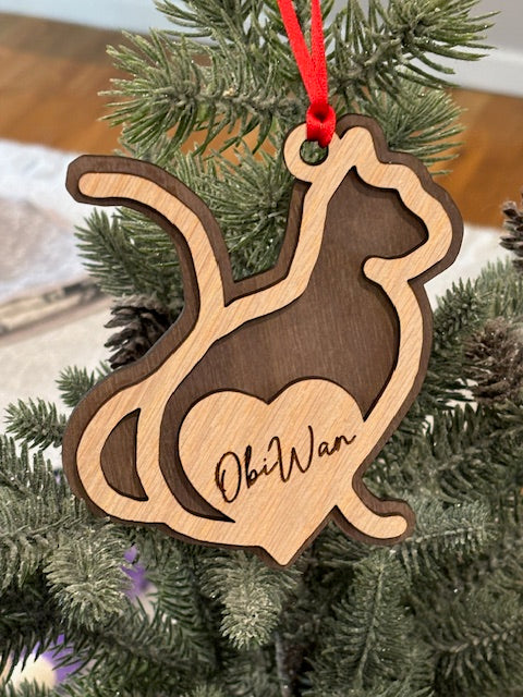 Personalized Cat Cut Ornament