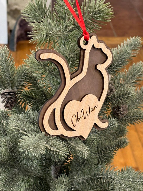 Personalized Cat Cut Ornament