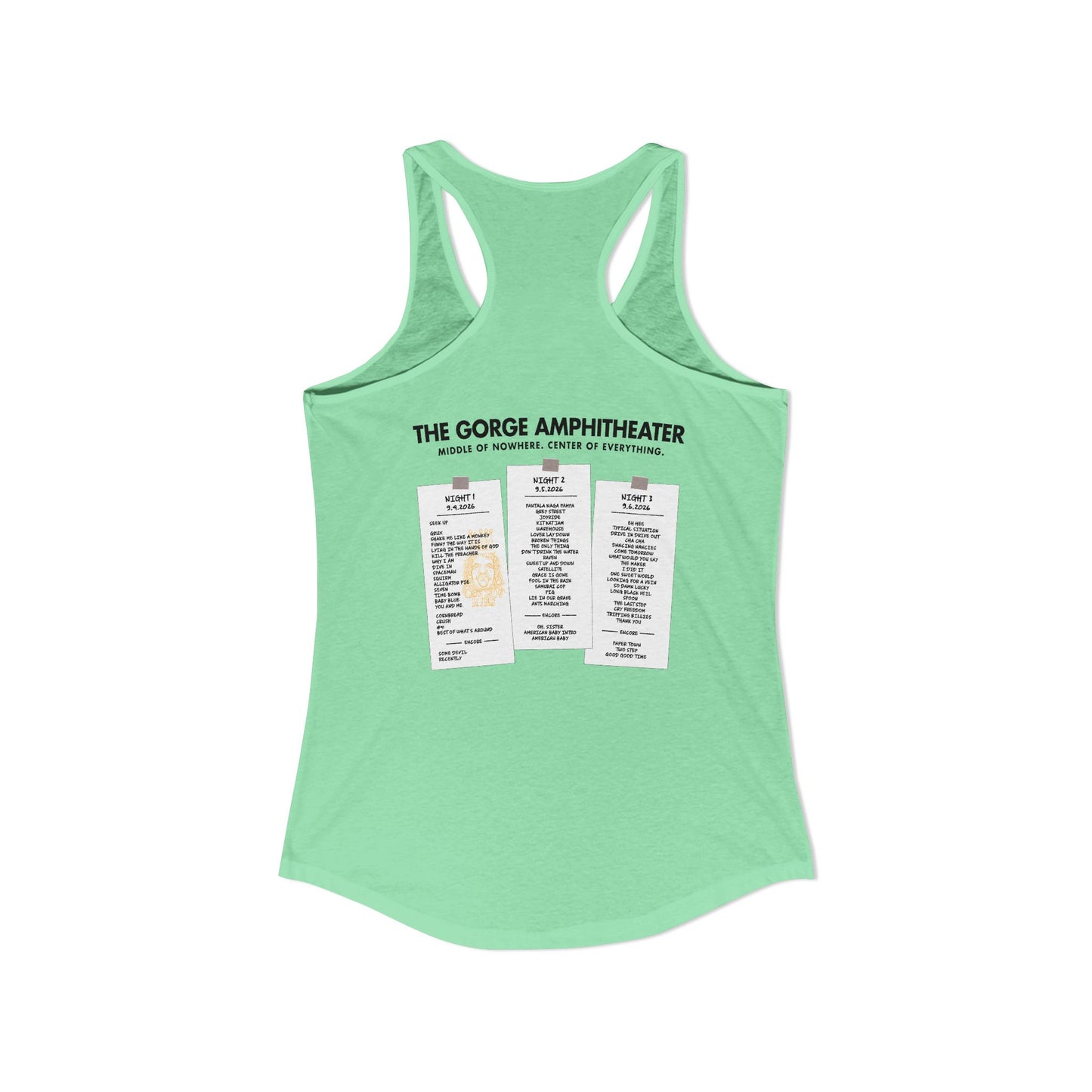 New Gorge Album 2026 Woman's Tank *With Set List
