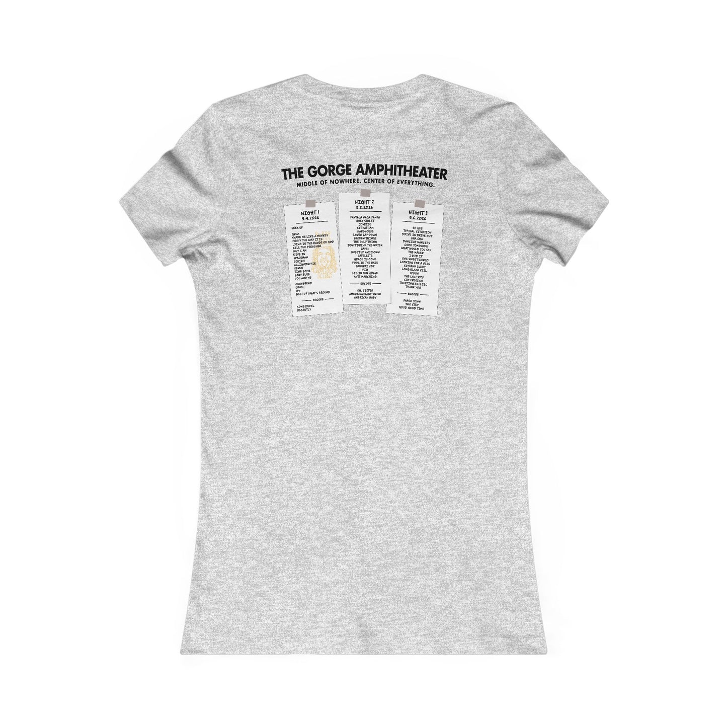 New Gorge Album 2026 Woman's Cut Tee *With Set List