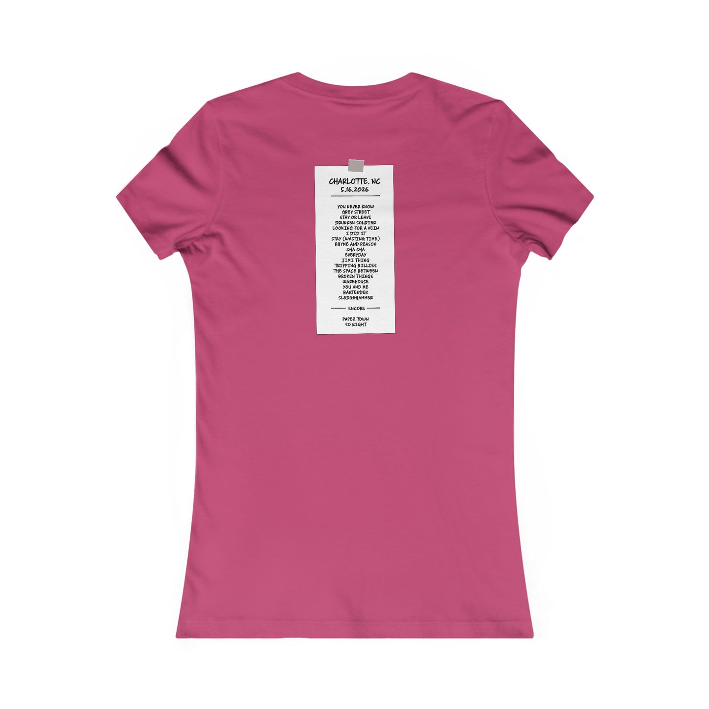 Charlotte NC 2026 Woman's Cut Tee *With Set List
