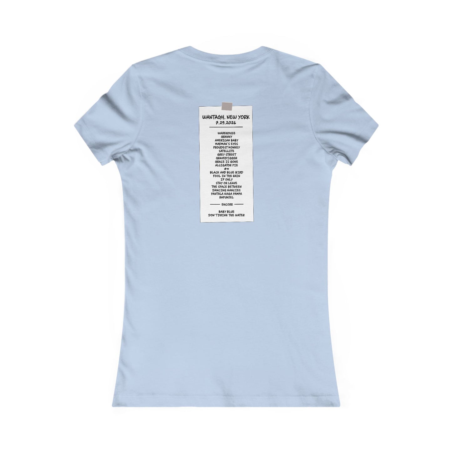 Jones Beach 2026 Woman's Cut Tee RAIN DATE *With Setlist