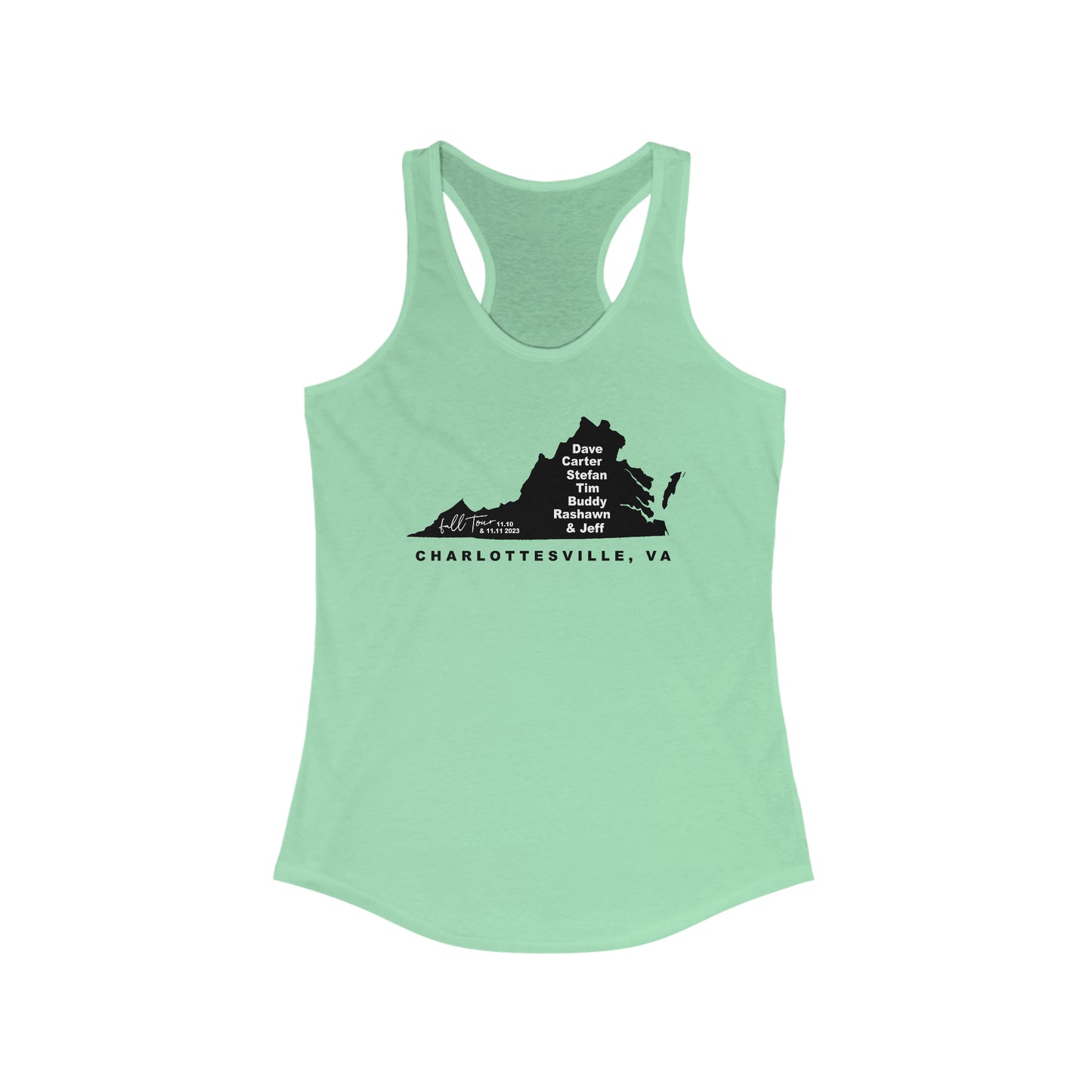 Virginia Charlottesville Fall Tour 2023 Tank Top w/set list