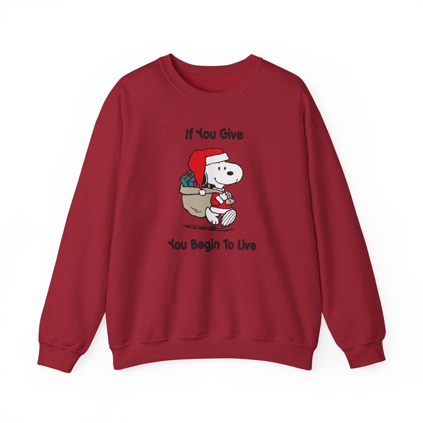 If You Give You Begin To Live Peanuts Crew Neck