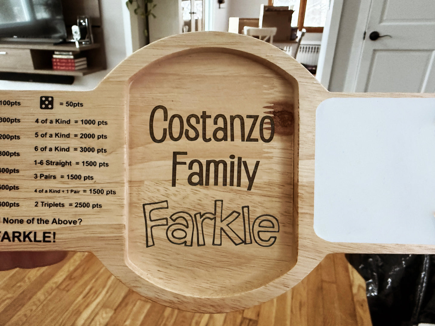 Custom Wood Farkle Game Board