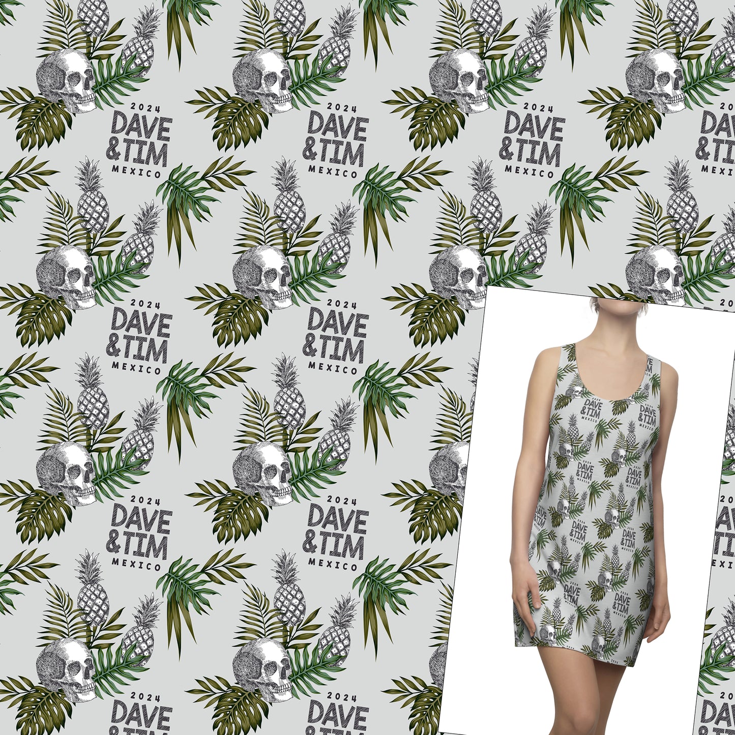 Dave & Tim Palm Leaf Mexico 2024 Beach Cover Up