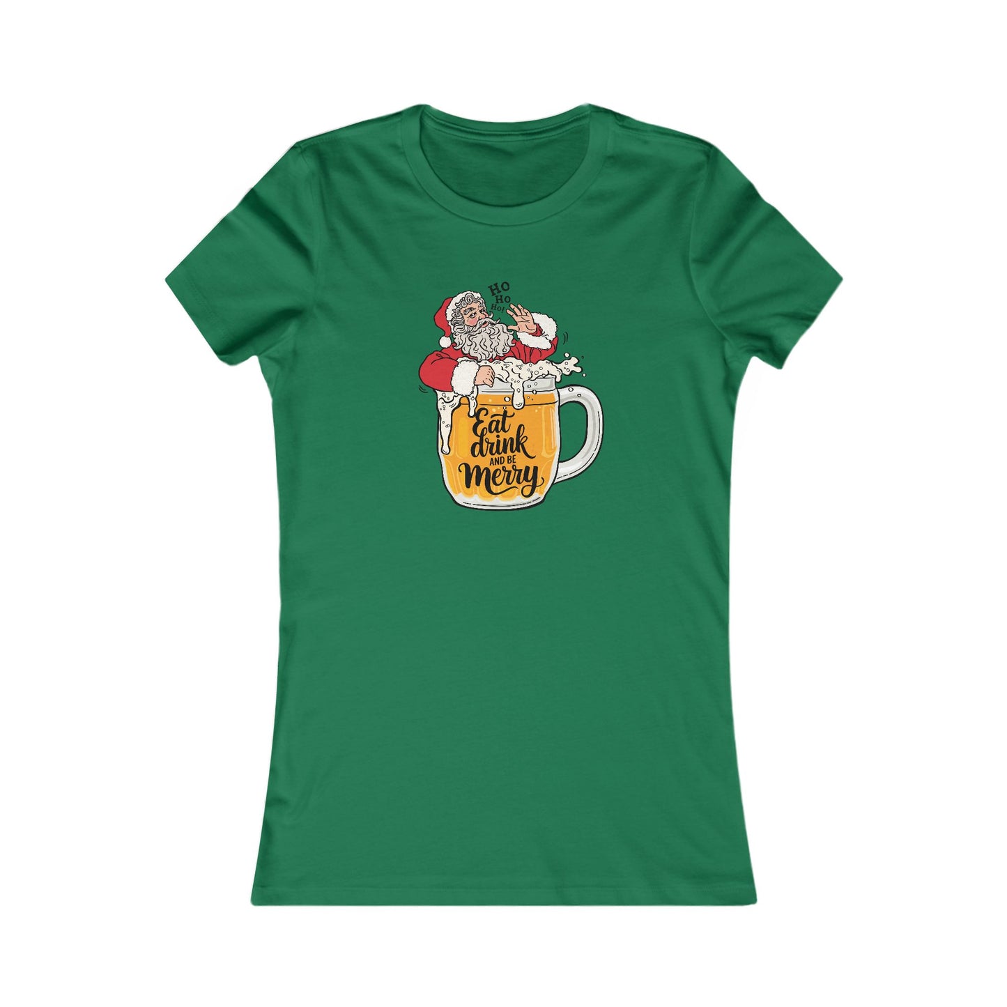 Eat Drink Santa Woman's Cut Tee