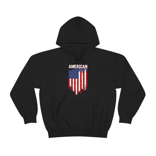 American Baby Grunge Flag Hoodie