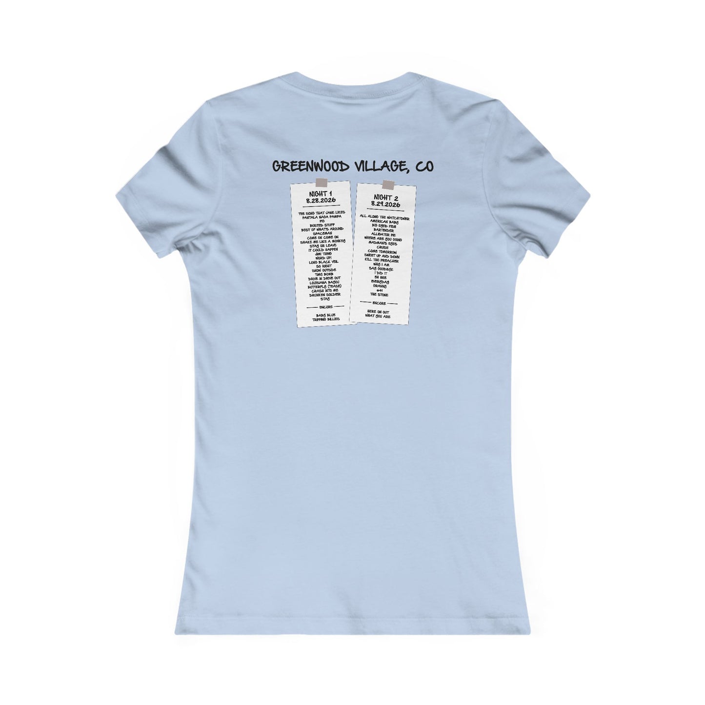 Greenwood Village 2026 Woman's Cut Tee *With Set List