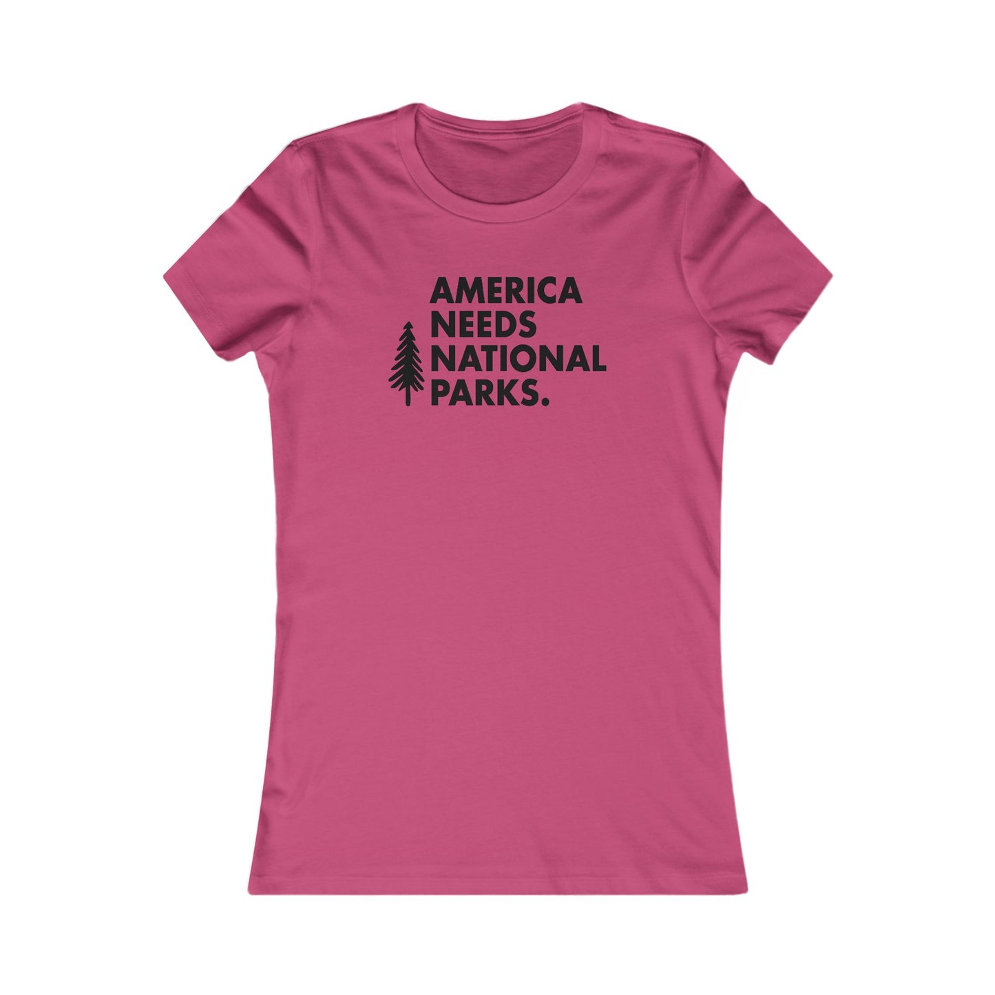 America Needs National Parks Woman's Cut Tee