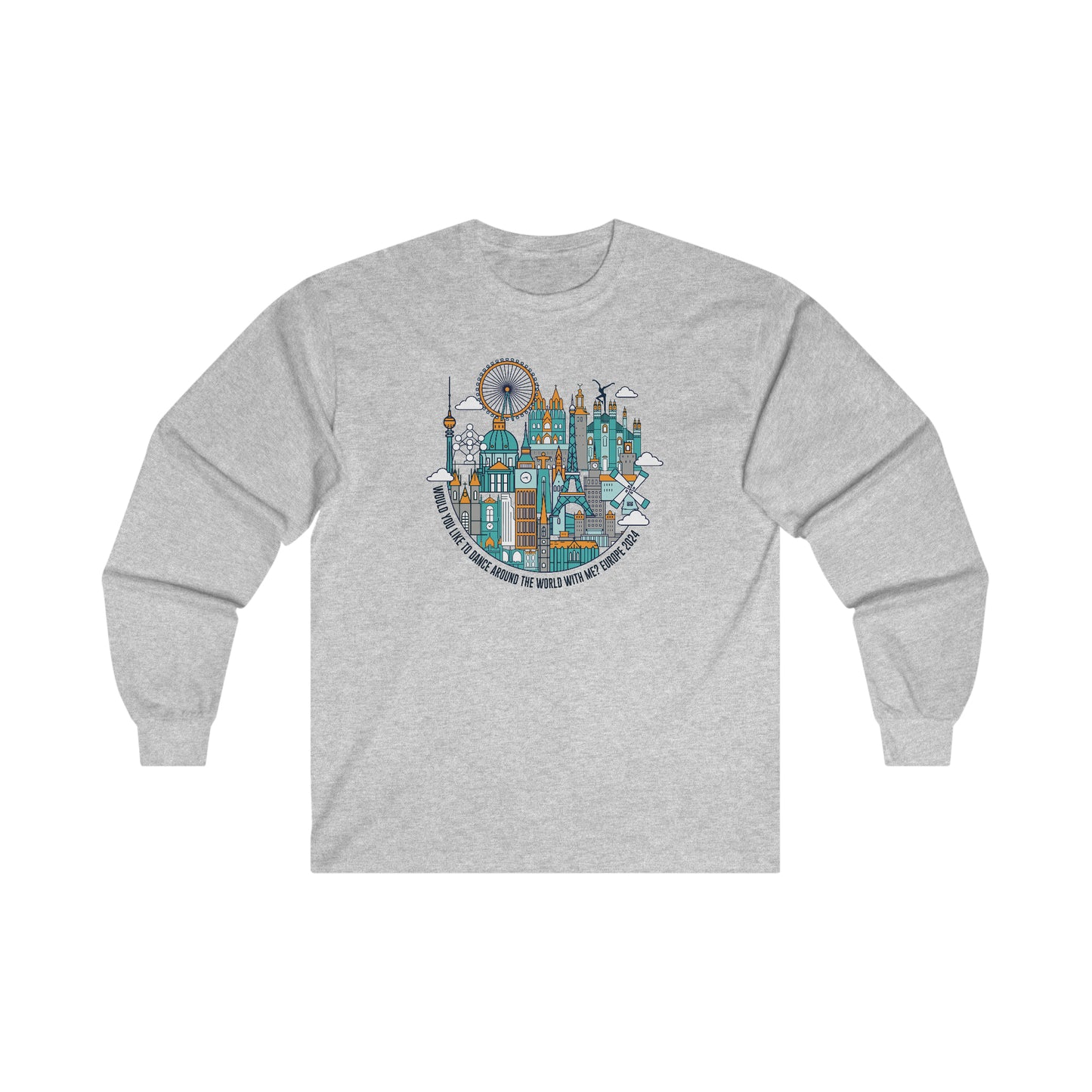 Would you like to dance Europe 2024 Unisex Long Sleeve Tees w/tour dates
