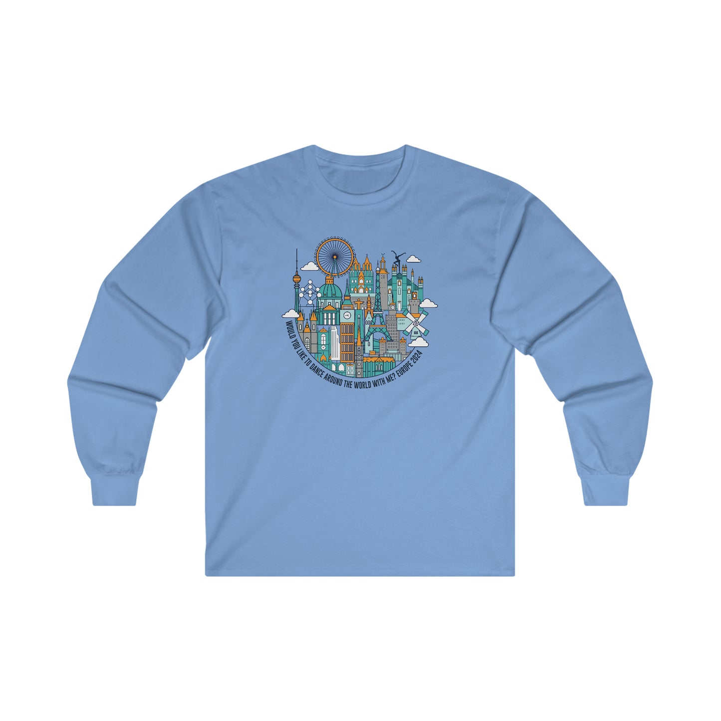 Would you like to dance Europe 2024 Unisex Long Sleeve Tees w/tour dates
