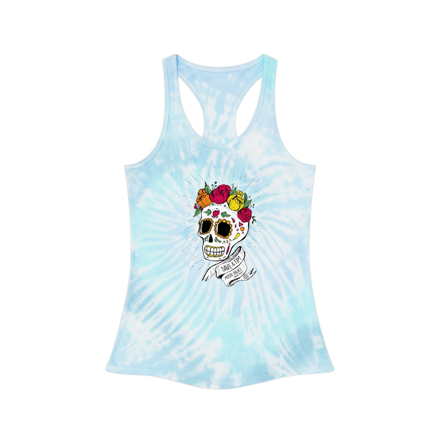 Sugar skull 2024 Mexico Tie Dye Woman's Tank Top *WITH SETLIST