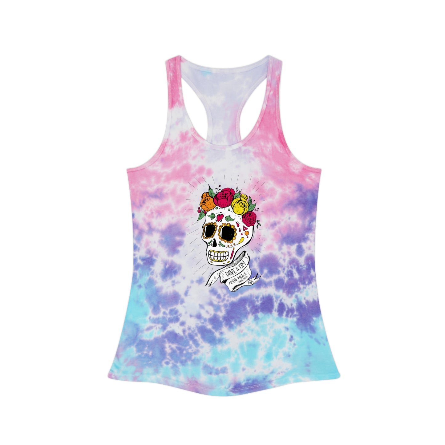 Sugar skull 2024 Mexico Tie Dye Woman's Tank Top *WITH SETLIST