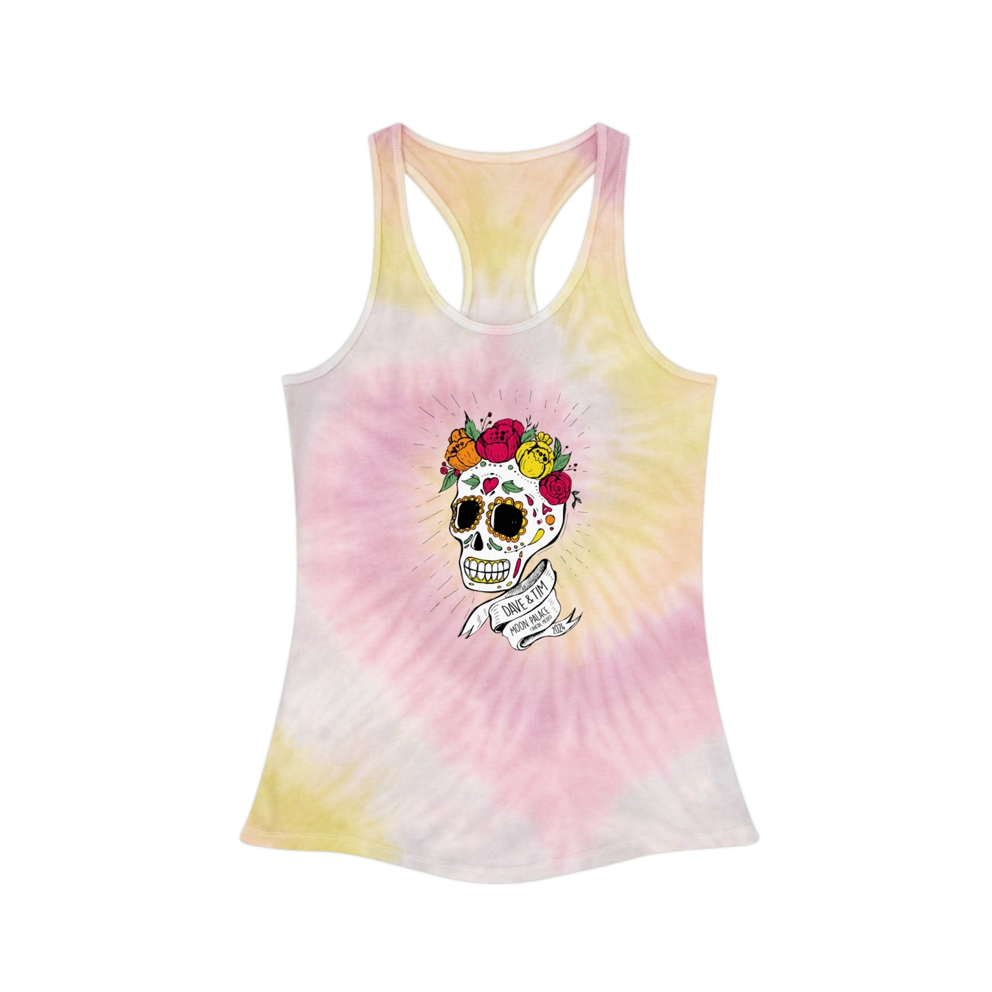 Sugar skull 2024 Mexico Tie Dye Woman's Tank Top *WITH SETLIST