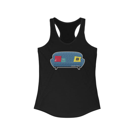 Couch Tour Pattern Women's Racerback Fitted Tank Top
