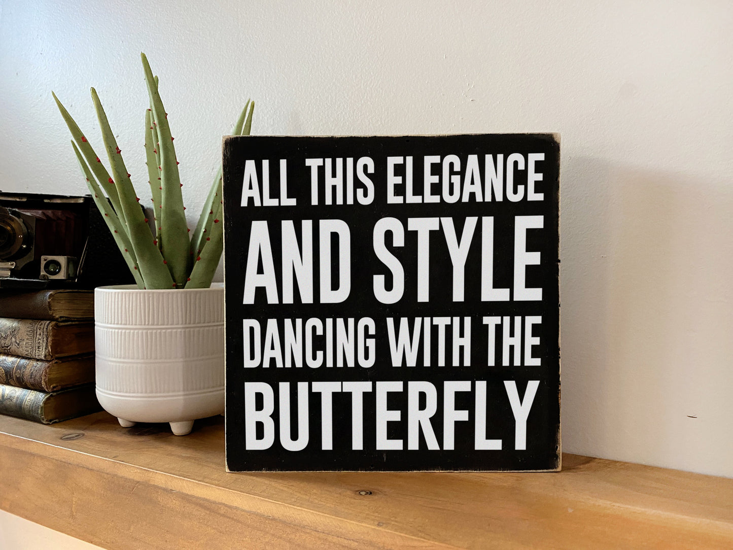 Ocean and the Butterfly Inspirational Block Art