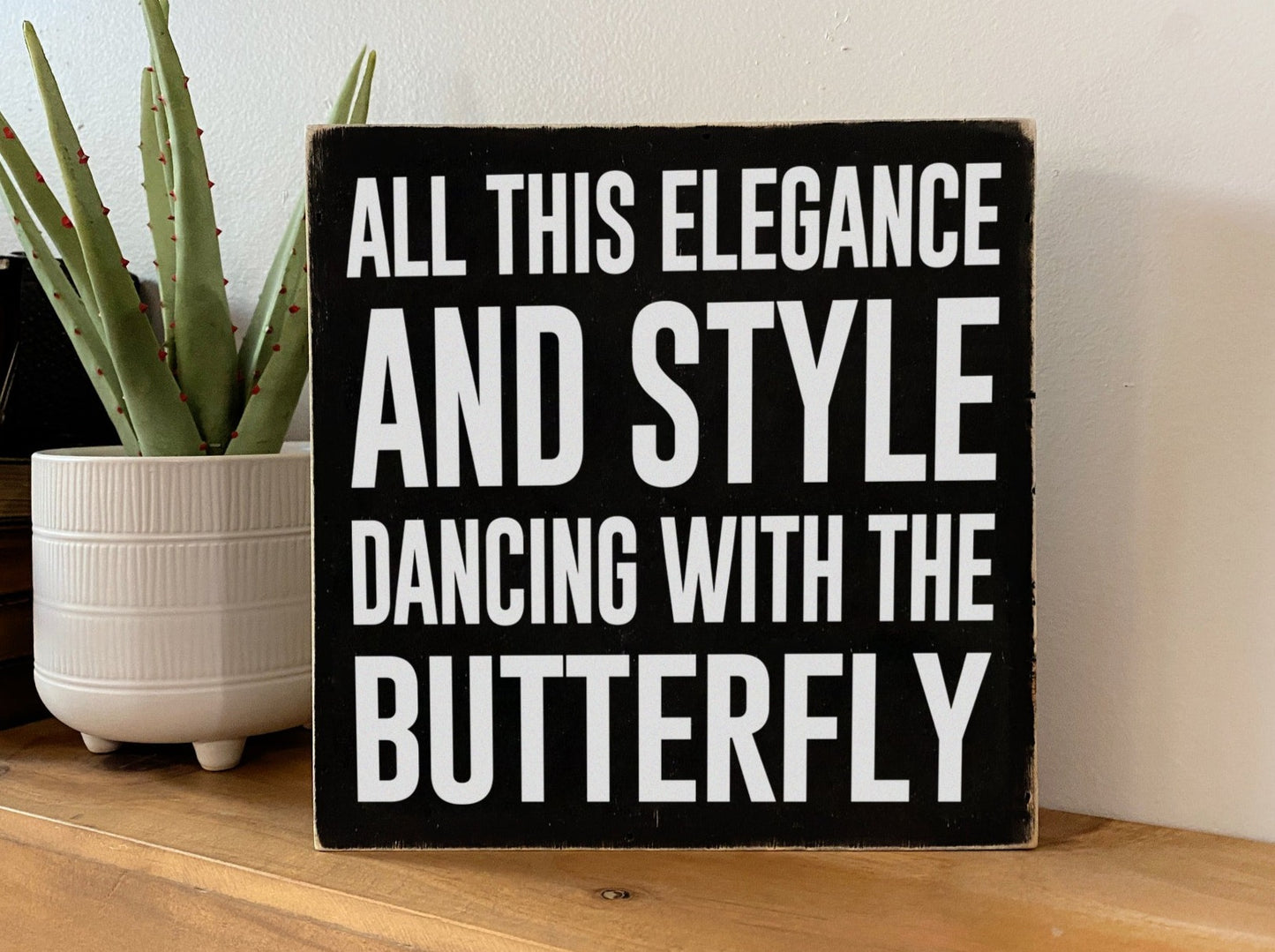 Ocean and the Butterfly Inspirational Block Art