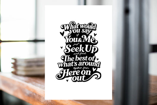 What Would You Say. Greeting card
