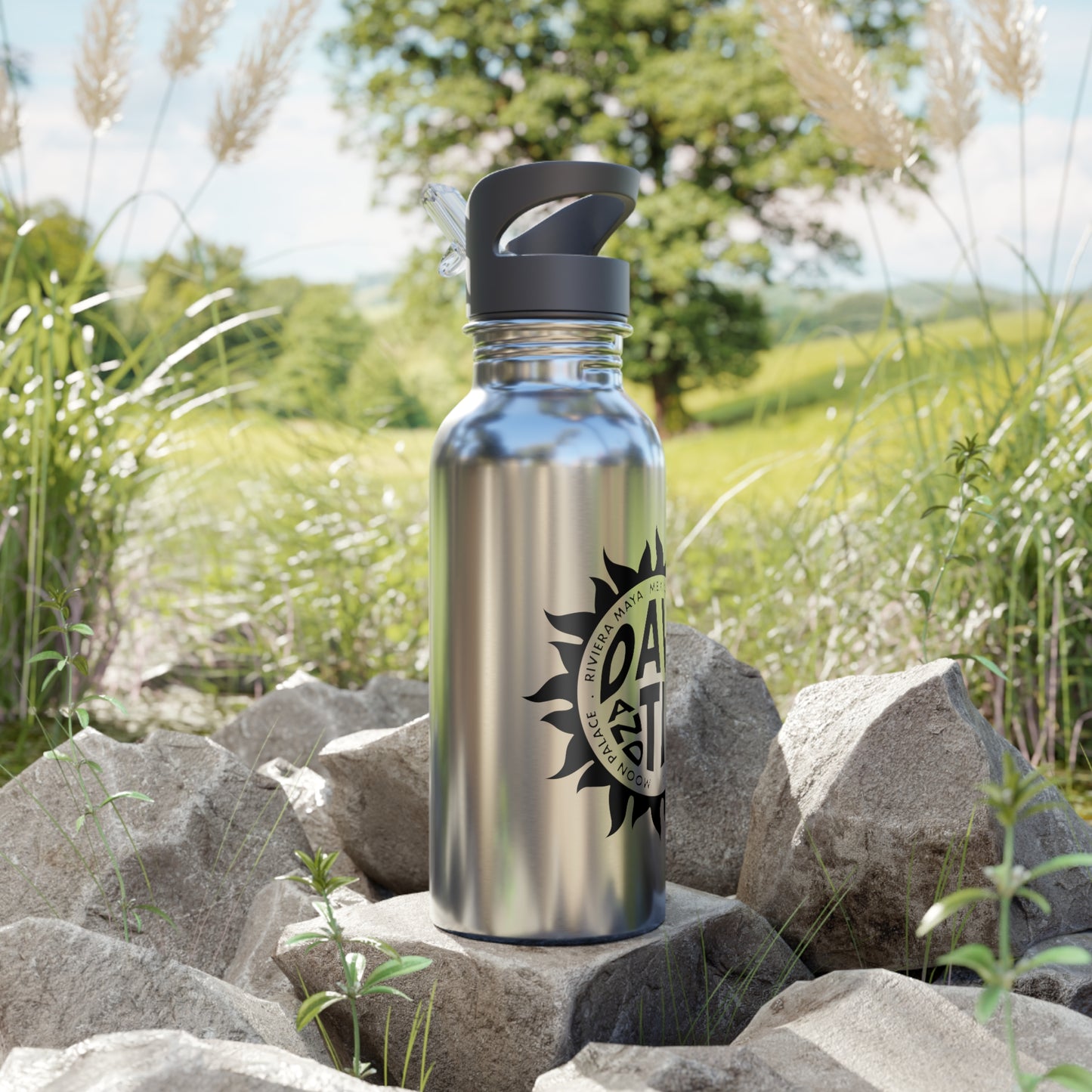D & T Sunny Days Water Bottle w/straw (can be personalized)