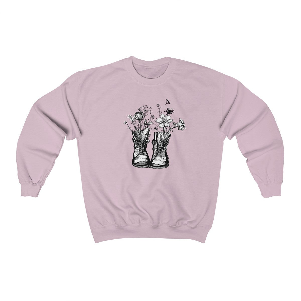 Boots With Flowers Crewneck
