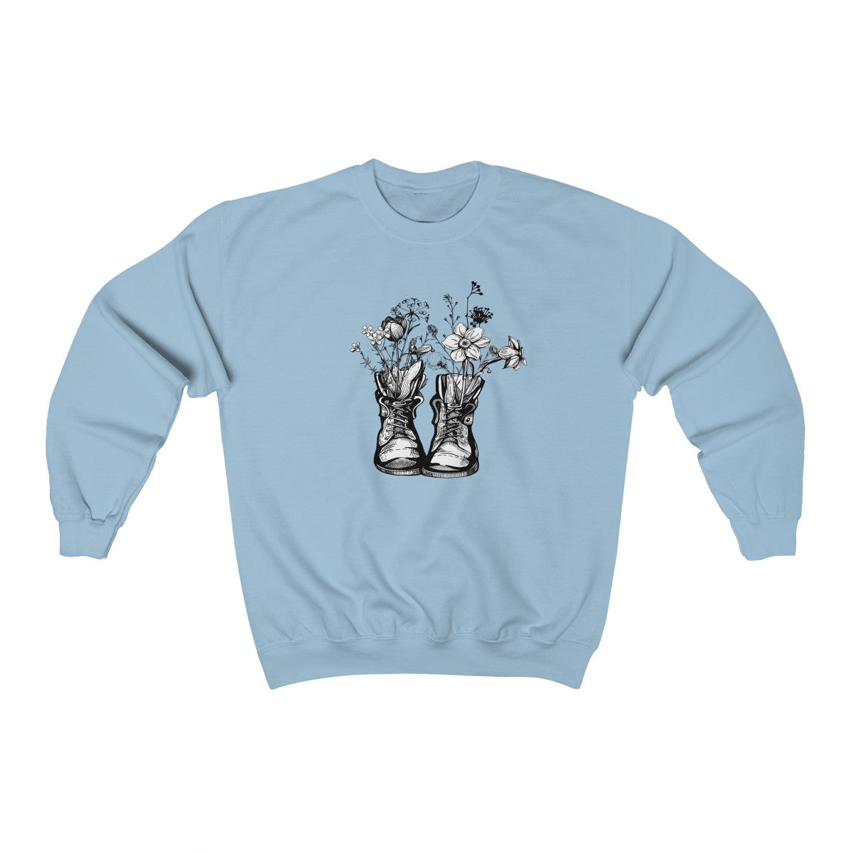 Boots With Flowers Crewneck