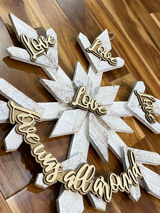 Christmas Song Reacclimated Wood Snowflake