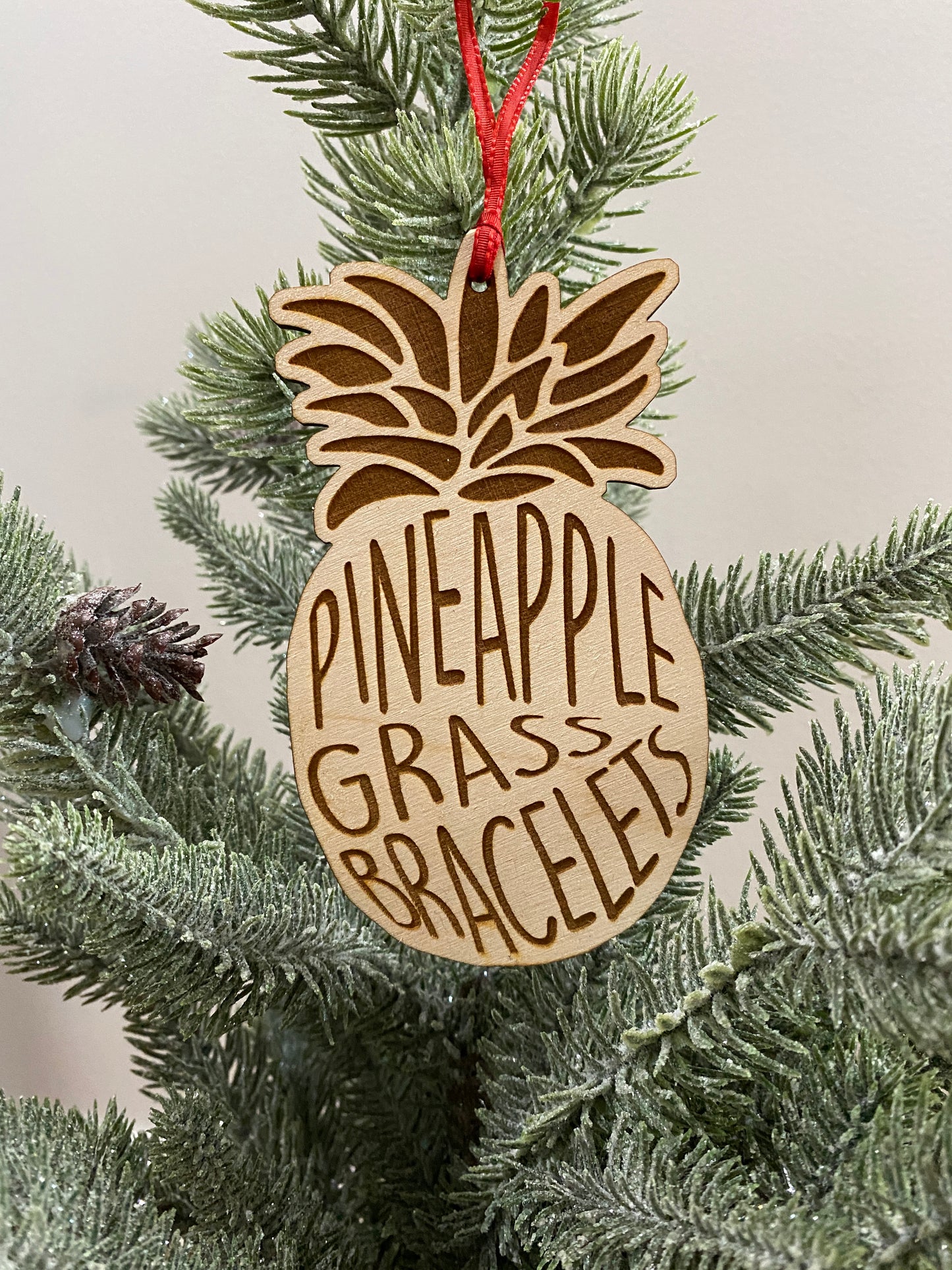 Pineapple Grass Bracelets Wood Ornament