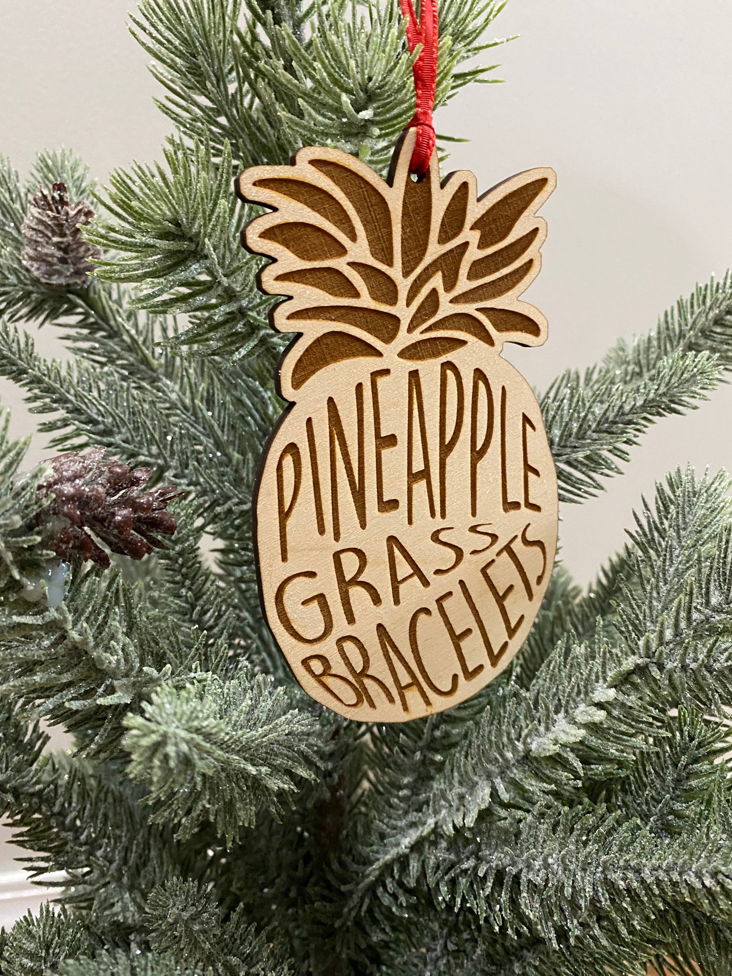 Pineapple Grass Bracelets Wood Ornament