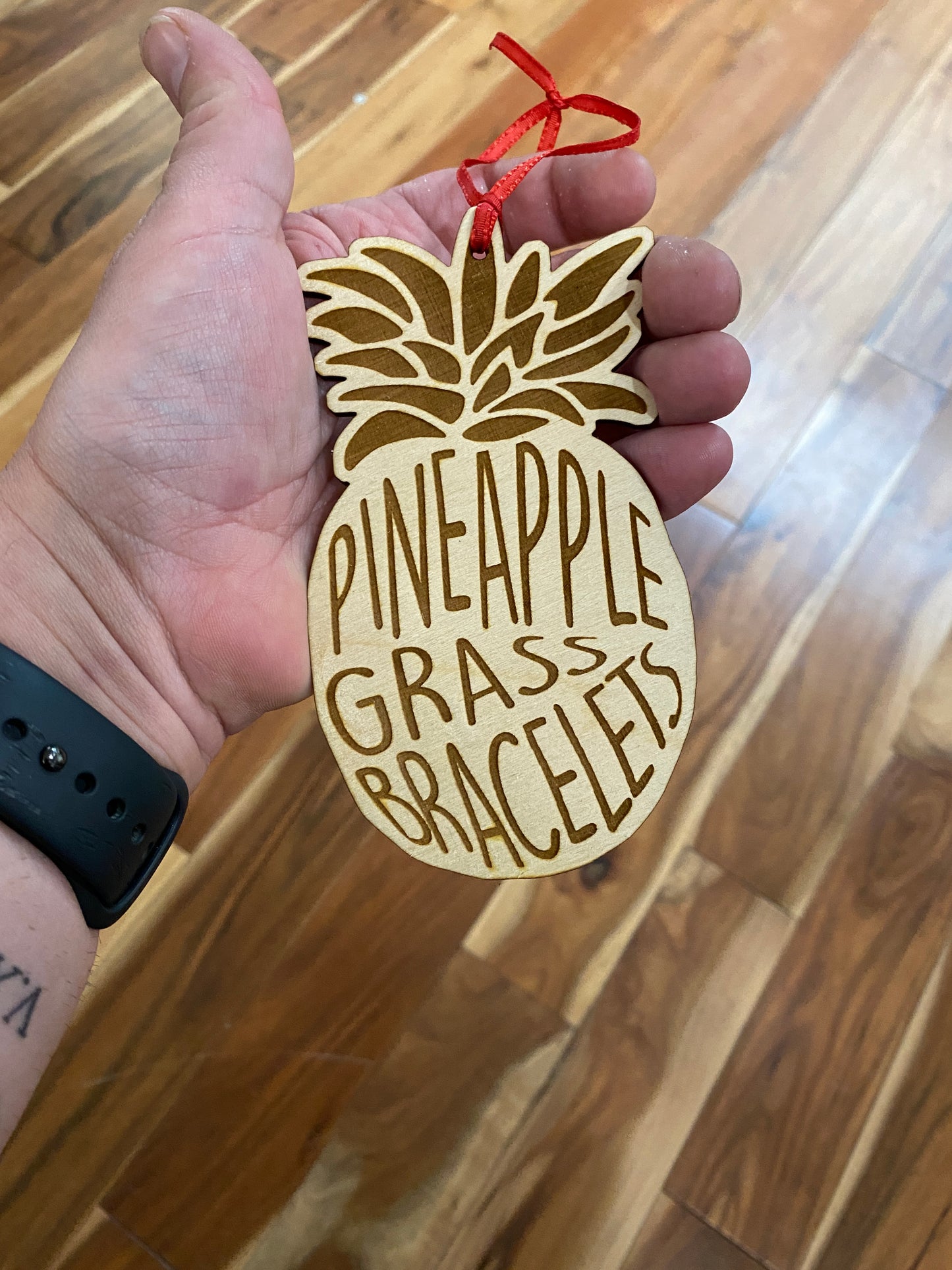 Pineapple Grass Bracelets Wood Ornament