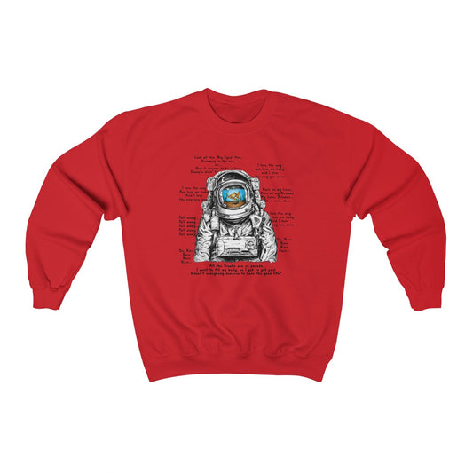 Big Eyed Fish Spaceman Mashup Crewneck