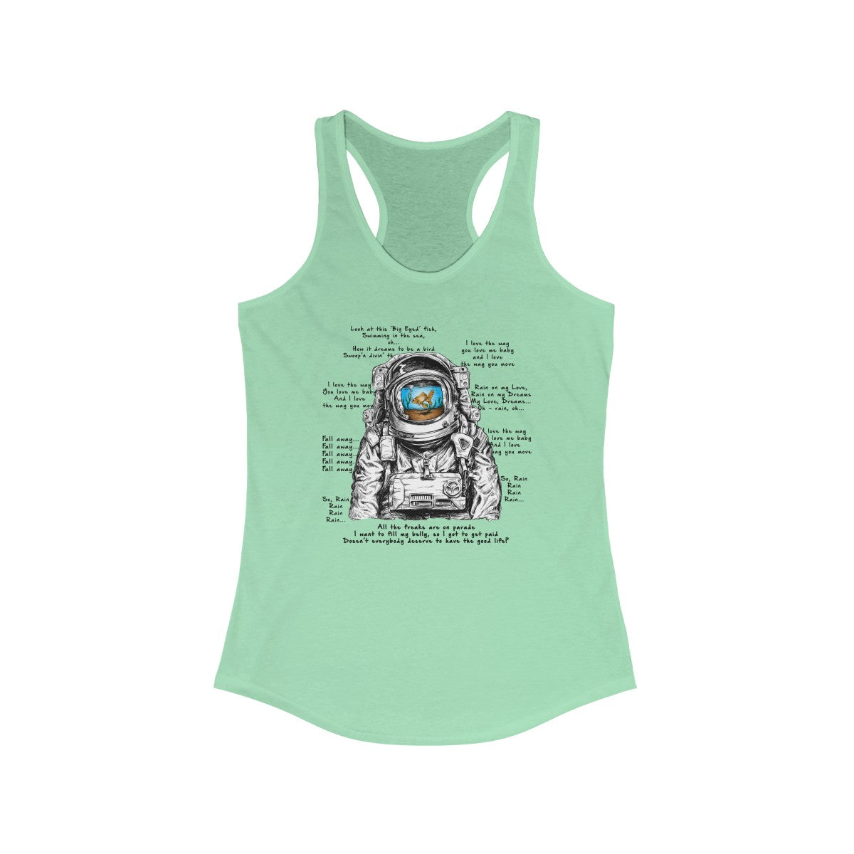 Big Eyed Fish Spaceman Mashup Tank Top
