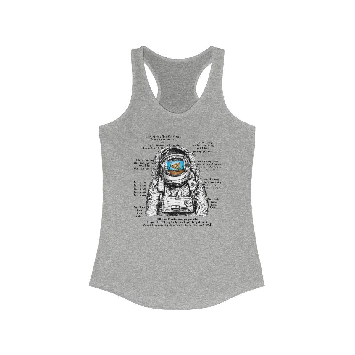 Big Eyed Fish Spaceman Mashup Tank Top