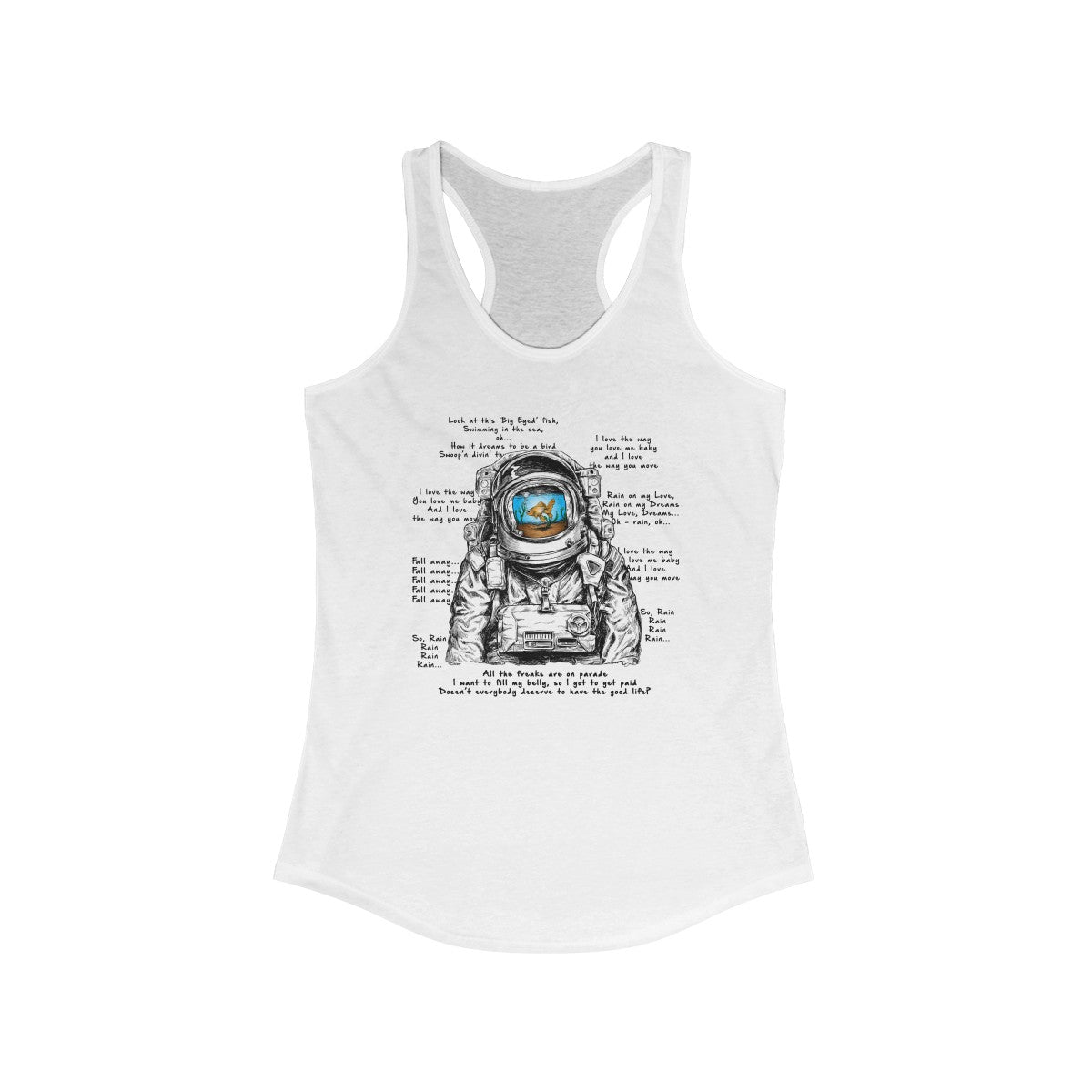 Big Eyed Fish Spaceman Mashup Tank Top