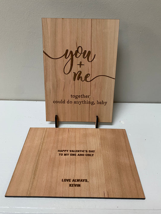 You and Me Wood Greeting Card